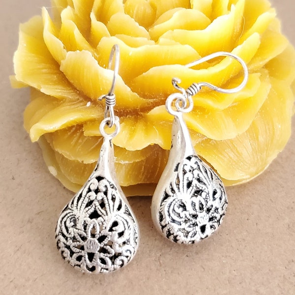 Moroccan Berber Filigree Sterling Silver Dangle Earrings silver 925,Berber Jewelry,sliver Earrings,Dangle & Drop