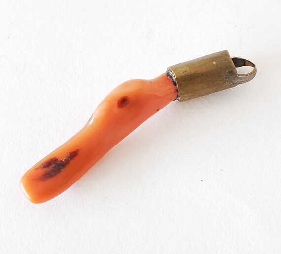 Antique Berber Silver coral Pendant Southern Moroc