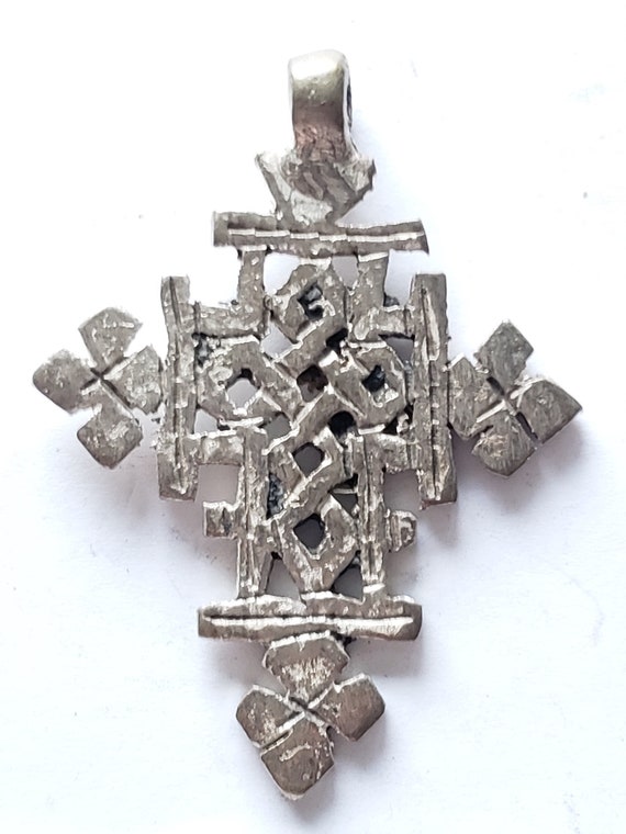 Ethiopian Christian silver cross pendant cross,re… - image 3