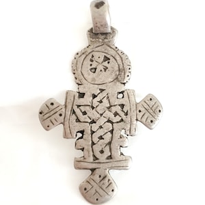Antique Silver Ethiopian Orthodox Coptic Cross pendant,Maria Theresa ,silver coin, Cross Pendant,Ethnic Tribal,Handmade Jewelry