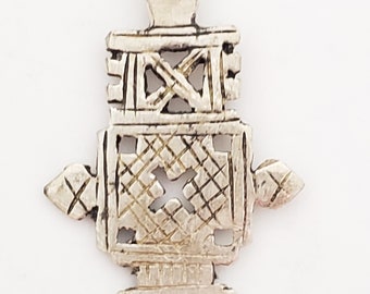 Handgefertigter äthiopischer Kreuzanhänger: Religiöses koptisches Design