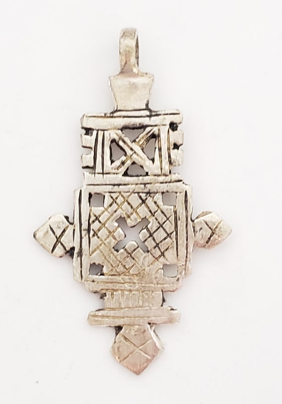 Ethiopian Christian silver cross pendant,religiou… - image 1