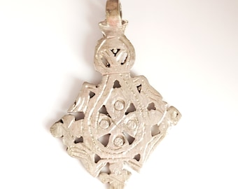 ラリベラ シルバー コプト クロス ペンダント 30 x 70 mm