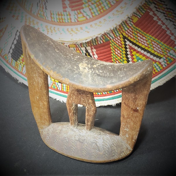 Antique Ethiopian Tribal Hand carved Headrest African Art Decor,African ,Art Décor,Home Décor, religious art