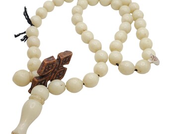 Antique Ethiopian Prayer Beads Tasbih: African Trade Beads, 24''