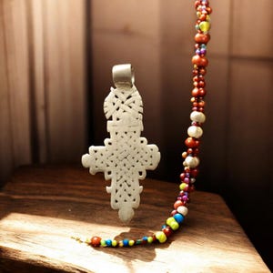 Antique Silver Ethiopian Orthodox Coptic Cross pendant,Maria Theresa ,silver coin, Cross Pendant,Ethnic Tribal,Handmade Jewelry