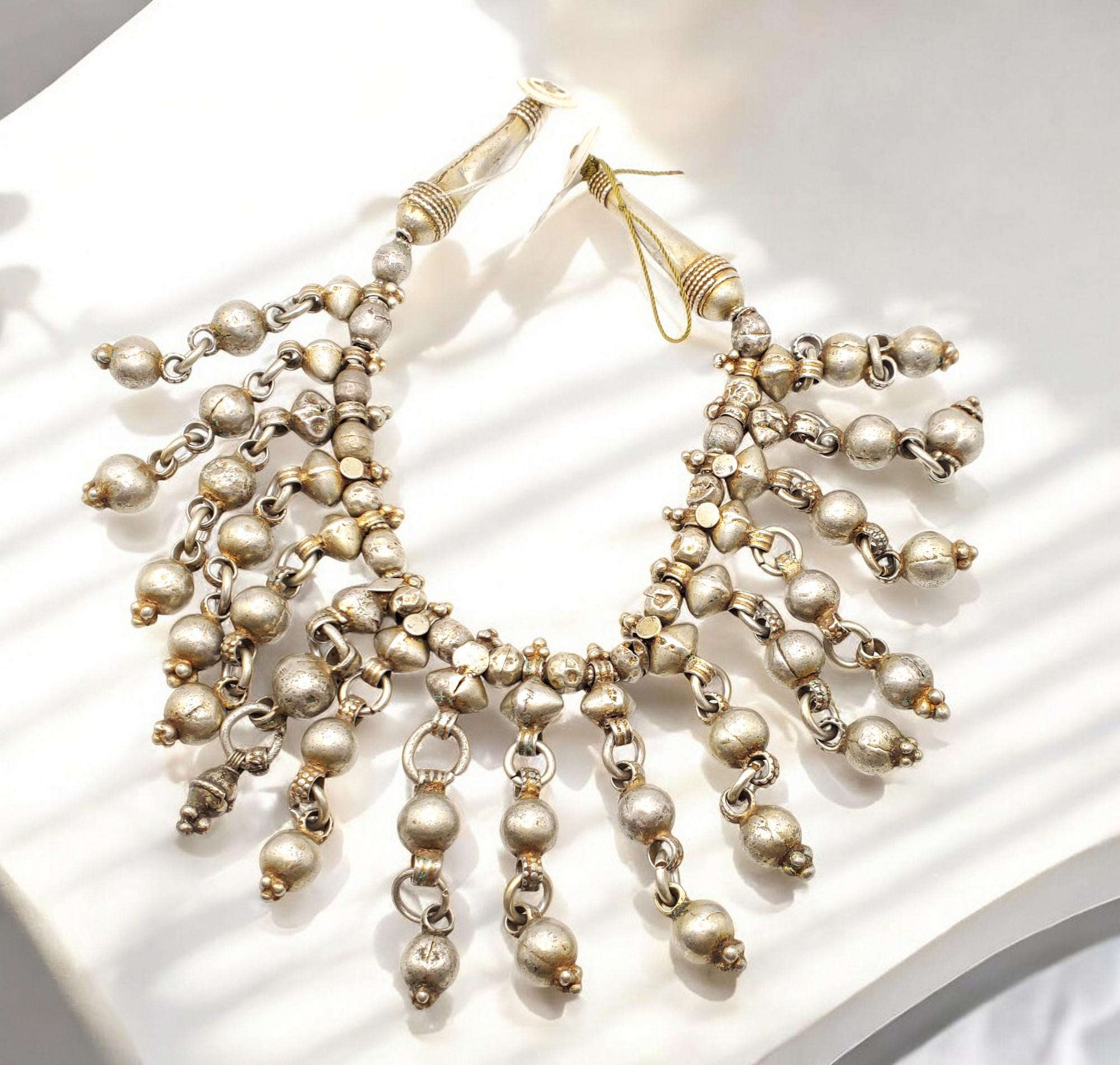 トライバルスタイル 天然石天珠シルバーペンダント｜トライバル