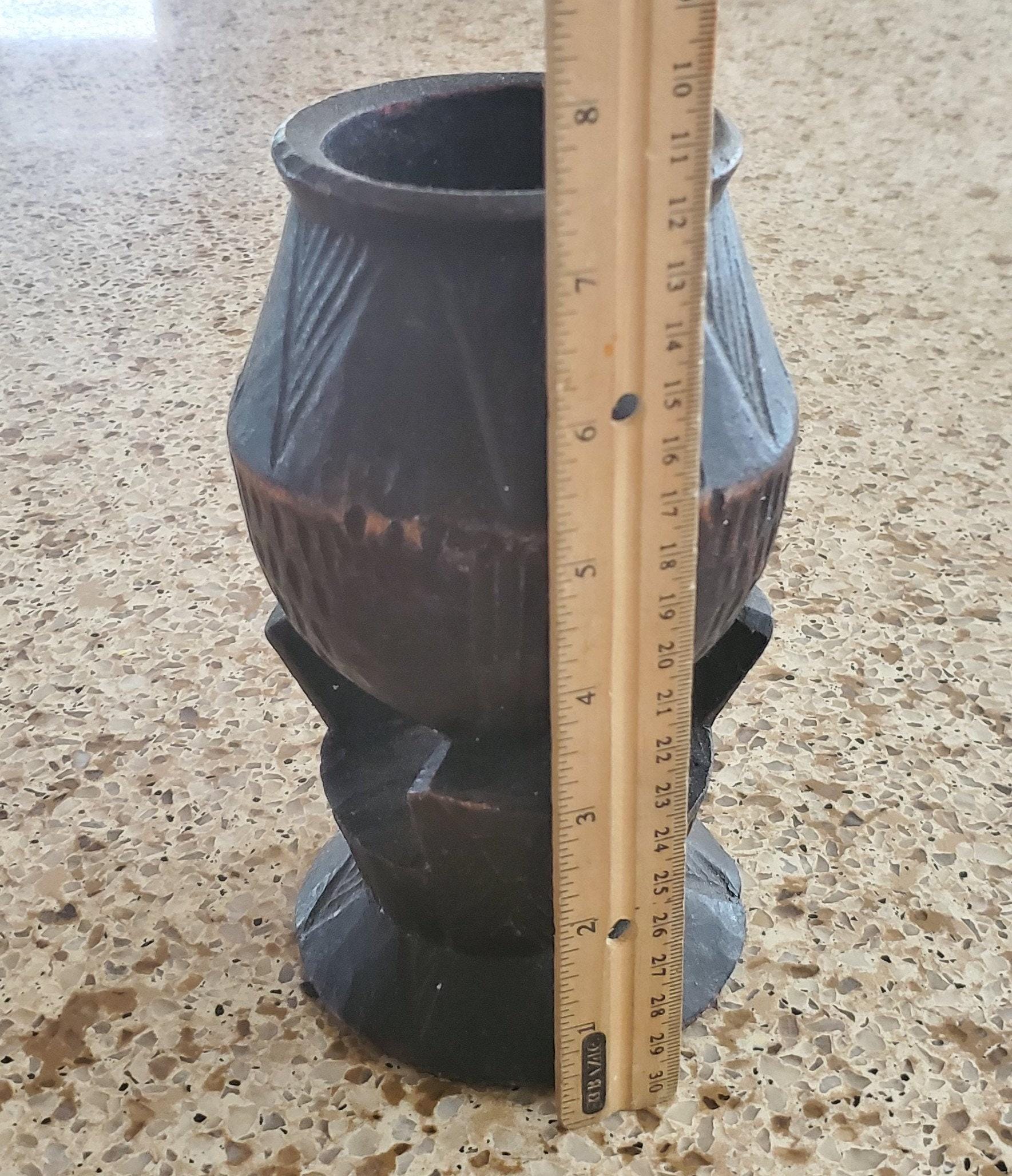 エチオピア彫刻20世紀初頭の精巧に彫刻された木製カップ、アフリカの