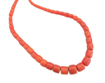 Collana antica di perline di corallo rosso dello Yemen: rosari islamici