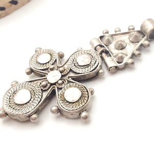 A Unique Patterned old Ethiopian Cross Pendant 1800&#39;s,Maria Theresa ,silver coin, Cross Pendant,Ethnic Tribal,Handmade Jewelry