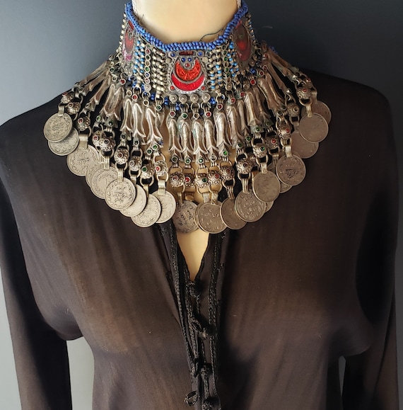 Old Silver Choker Necklace From Pashtun Tribal Jewellery Ethnic