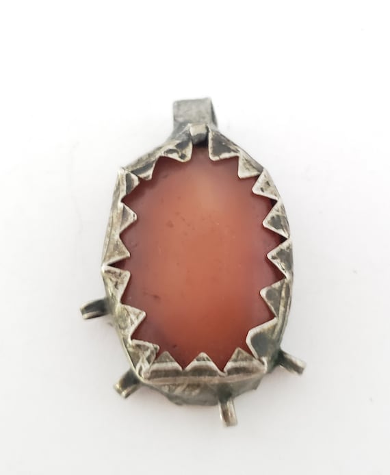 Antique Yemen Silver Ancient Carnelian Pendant tri