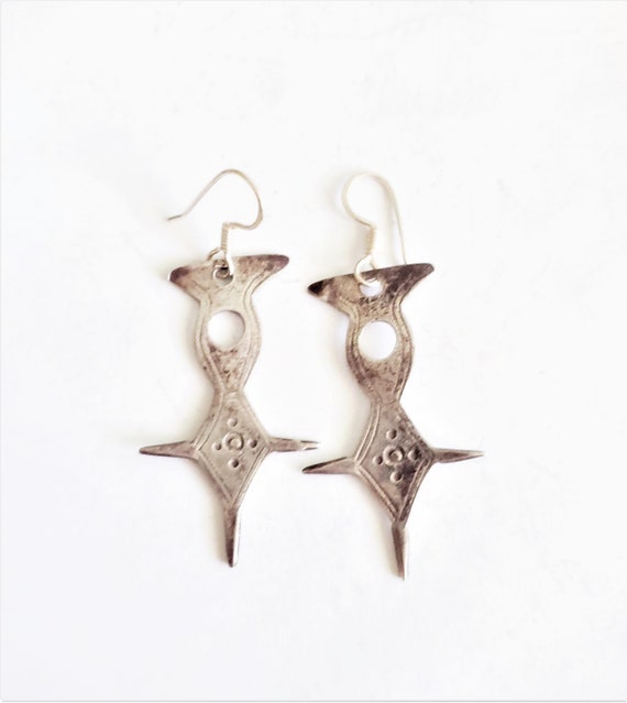 Moroccan Vintage Silver Tuareg Earring ,Tribal Ea… - image 8