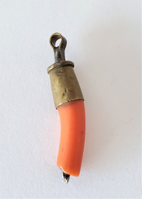 Perle Ancienne Corail/Berber (Maroc) - XVIIIe Siècle, Couleur Saumon Rose, Pièce Unique Vintage.
