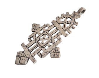 Ethiopian Christian Silver Cross Pendant: Coptic Religious Jewelry