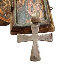 Antique Silver Ethiopian Orthodox Coptic Cross pendant,Maria Theresa ,silver coin, Cross Pendant,Ethnic Tribal,Handmade Jewelry