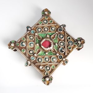 Antique  Berber Silver enamel Pendant silver 925,moroccan Amulet ,Berber Jewelry, enamel Jewelry,Charm Pendant,