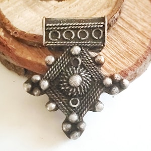 Berber Talisman: Moroccan 925 Silver Cross Pendant, African Jewelry