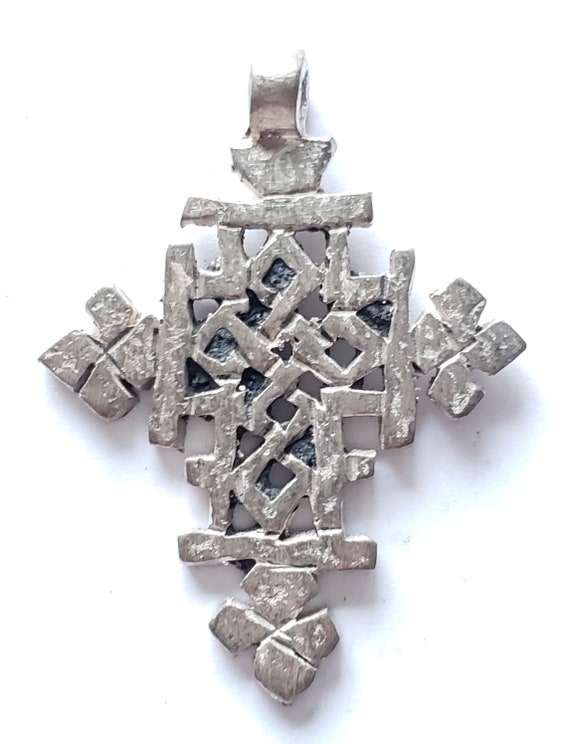 Ethiopian Christian silver cross pendant cross,re… - image 1