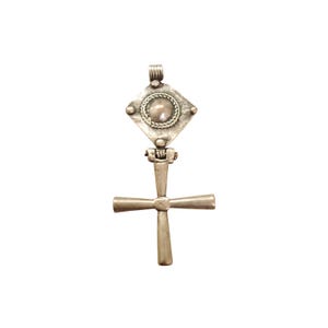 Antique Large Ethiopian Christian silver cross pendant,cross pendant,Genuine old neckcross,hinged Large size,Good silver,Boho jewelry