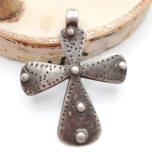Antique Silver Ethiopian Orthodox Coptic Cross pendant,Maria Theresa ,silver coin, Cross Pendant,Ethnic Tribal,Handmade Jewelry