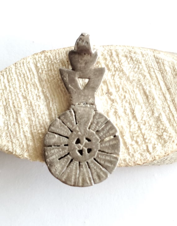 Antique Unique Ethiopian Christian silver pendant,
