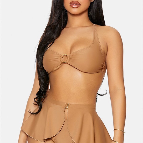 peplum tankini swimsuit