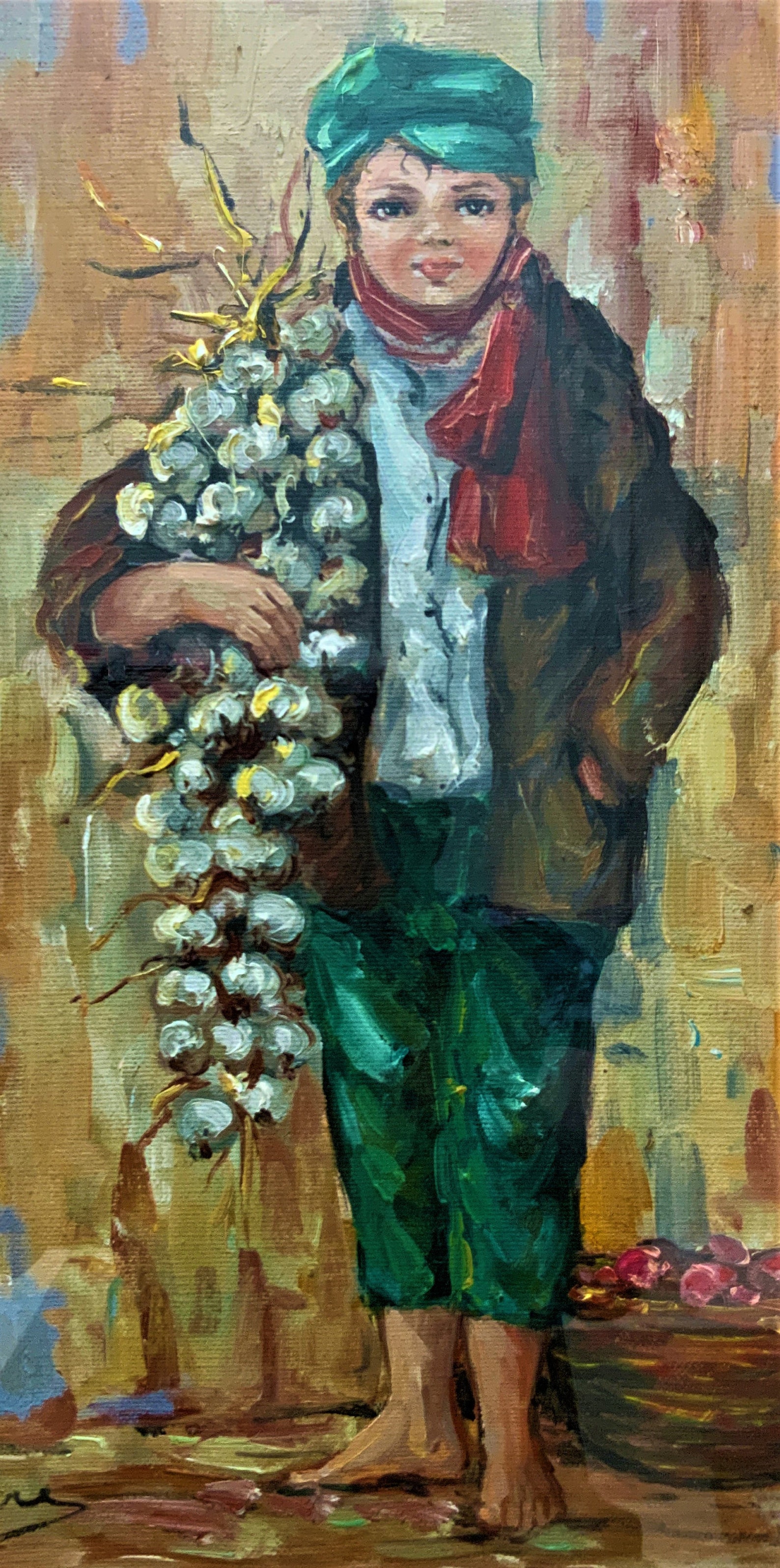 The Onion Seller' Fabulous Boxframed Contemporary Oil Etsy