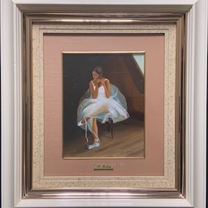 Elegant Exhibition Quality 20th Century Ballerina Oil Portrait Painting