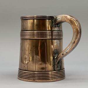 Late 18th/Early 19th Century Georgian Copper and Nickel Plated Ale Tankard Mug