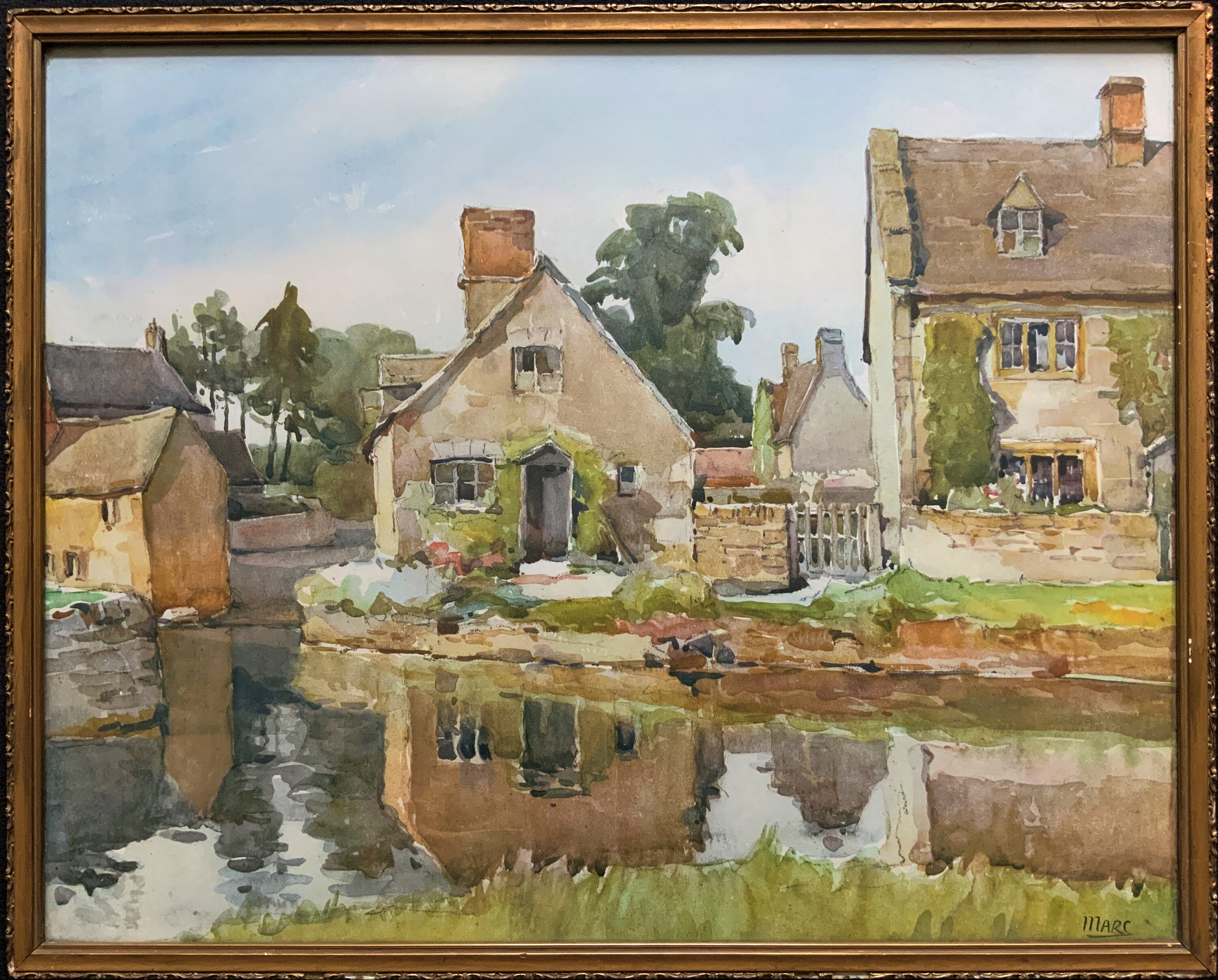 Early 20thc Country River Hamlet British Landscape Etsy UK