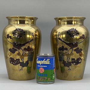 H. 1890 Paar Große schwere japanische Meiji-Periode Bronze Mischmetallvasen Vasen