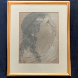K Crawford (1873) 19th Century Pencil & Charcoal Portrait Study Old Master Gent