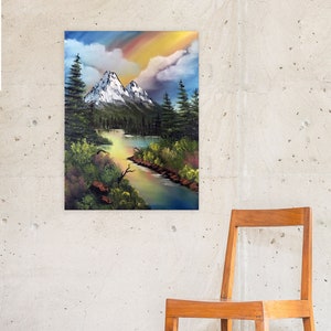 Original Ölgemälde Leinwand | Friedliche Reflexionen | Bob Ross-Stil