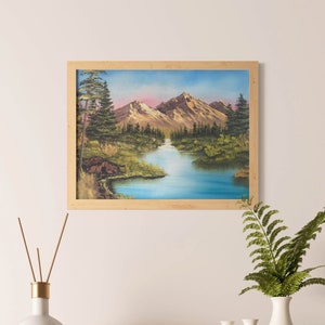 Rückzugsort | Original Ölgemälde Fotodruck | Bob Ross-Stil