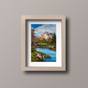A Pretty Autumn Day Print | Original Oil Painting Photo Print | Bob Ross Style