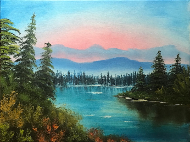 Island in the Wilderness Bob Ross Style Original Etsy