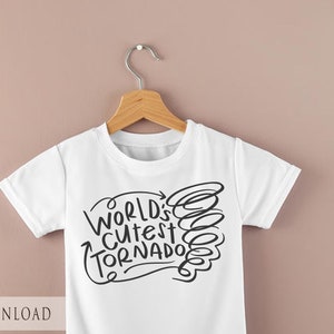 Tornade la plus mignonne du monde SVG PNG, 2 ans, 3 ans, 4 ans, chemise enfant stupide, anniversaire bambin Svg, Clipart Cricut, dictons garçon fille