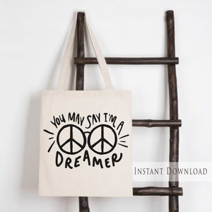 Vous pouvez dire que je suis un rêveur SVG, PNG, JPG inspiré, Clipart Boho hippie, paix lunettes Cricut Design, thème Htv des années 60, art vinyle