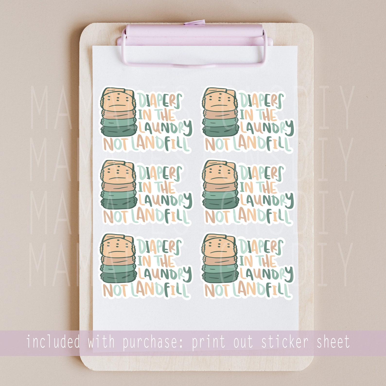 Neutral Earth Tones Diapers In The Laundry Not Landfill Png Etsy