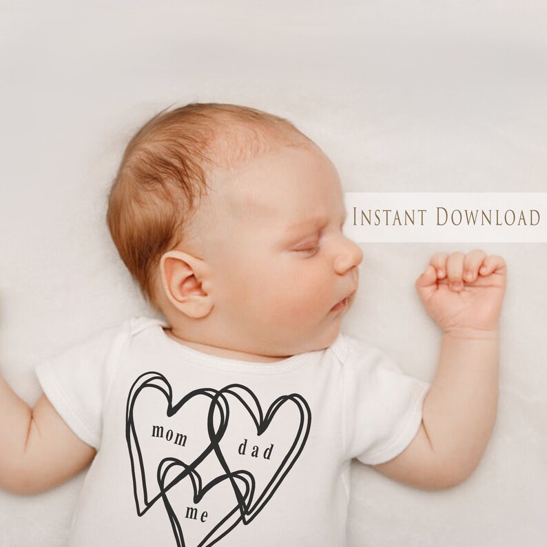 Mom Dad Me SVG PNG Typewriter Family Hearts Newborn - Etsy