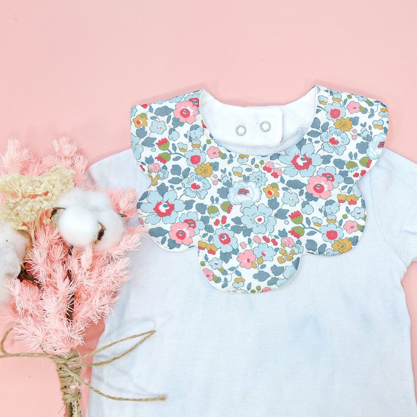 Floral Baby Girl Bib, Flower Print Baby Girls Bibs, Handmade Bandana Bibs, Summer Kids Bibs, Baby Girl Cloth Accessories | Liberty London