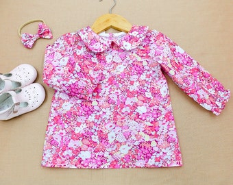 Liberty London Girl Blouse | Girl Floral Outfit | Kids Floral Shirt | Long Sleeve Girl Blouse | Girl Collar Blouse | Floral Print Girl Shirt