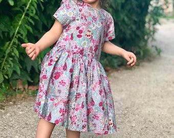 Liberty London Girl Dress | Floral Print Girl Dress | Girl Summer Sun Dress | Girl Flower Print Dress | Kid Cotton Dress | Baby Floral Dress