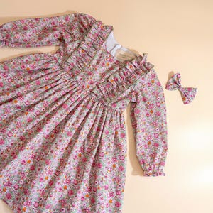 Liberty London Girl&#39;s Winter Dress: Long Sleeve Cotton Sample (18-24M Size)