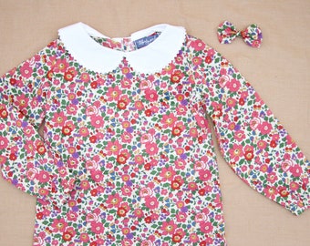 Liberty London Girl Blouse | Girl Floral Outfit | Kids Floral Shirt | Long Sleeve Girl Blouse | Girl Collar Blouse | Floral Print Girl Shirt