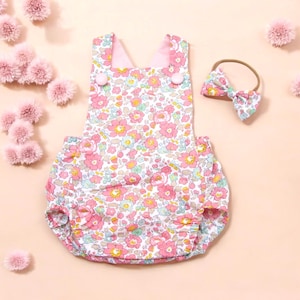 Liberty London Baby Bubble Romper: English Cotton Bloomer