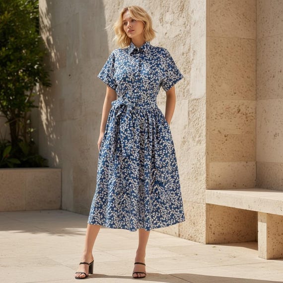midi shirt dress short sleeve Reiss