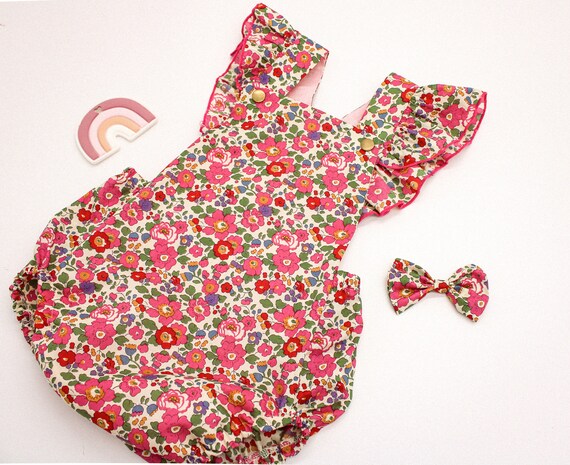 Barboteuse Liberty barboteuse bebe fille Liberty of London bapteme habits blouse Liberty robe Liberty bebe fille vetements bloomer Liberty Etsy Canada