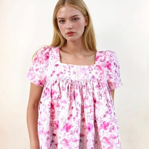 Liberty London Floral Print Blouse: Square Neck Cotton Top